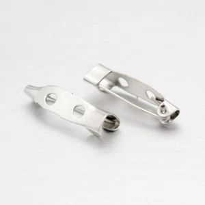 Broche de hierro platino 250 piezas pasadores de barra de captura de seguridad trasera con 2 agujeros 25x5x6 mm - Imagen 1 de 2