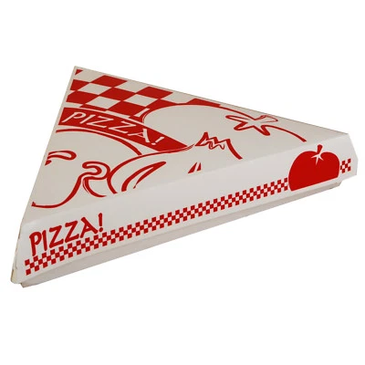 Caixa de pizza triangular gourmet branca 9,25" L x 9" L x 1,687" D papelão | 400/pacote - Imagem 1 de 2