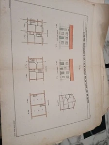 Tavola Stampa Tabella Acquaforte Costruzione Case Villini Barucci Vallardi 14pz - Picture 1 of 14