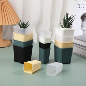 5Pcs Small Square Flowerpot Thickened Flower Succulents Plant Nursery Grow Pot