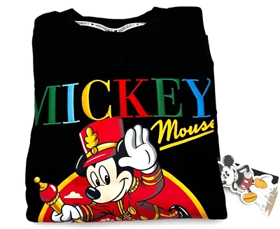 Disney Mickey Mouse Kids Black Pullover Fleece Crewneck Sweatshirt Small NWT - Image 1 of 4