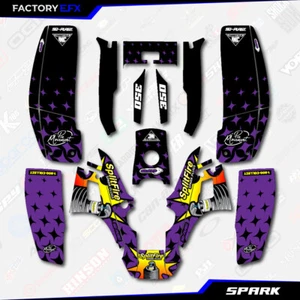 Purple Spark Racing Fender Graphic Kit fits Yamaha Warrior 350 Decal Sticker kit - Foto 1 di 2