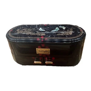 Vintage Plexiglas Schmuck Spieluhr Für Elise Beethoven oval Kunststoff skurril MCM Retr - Bild 1 von 17