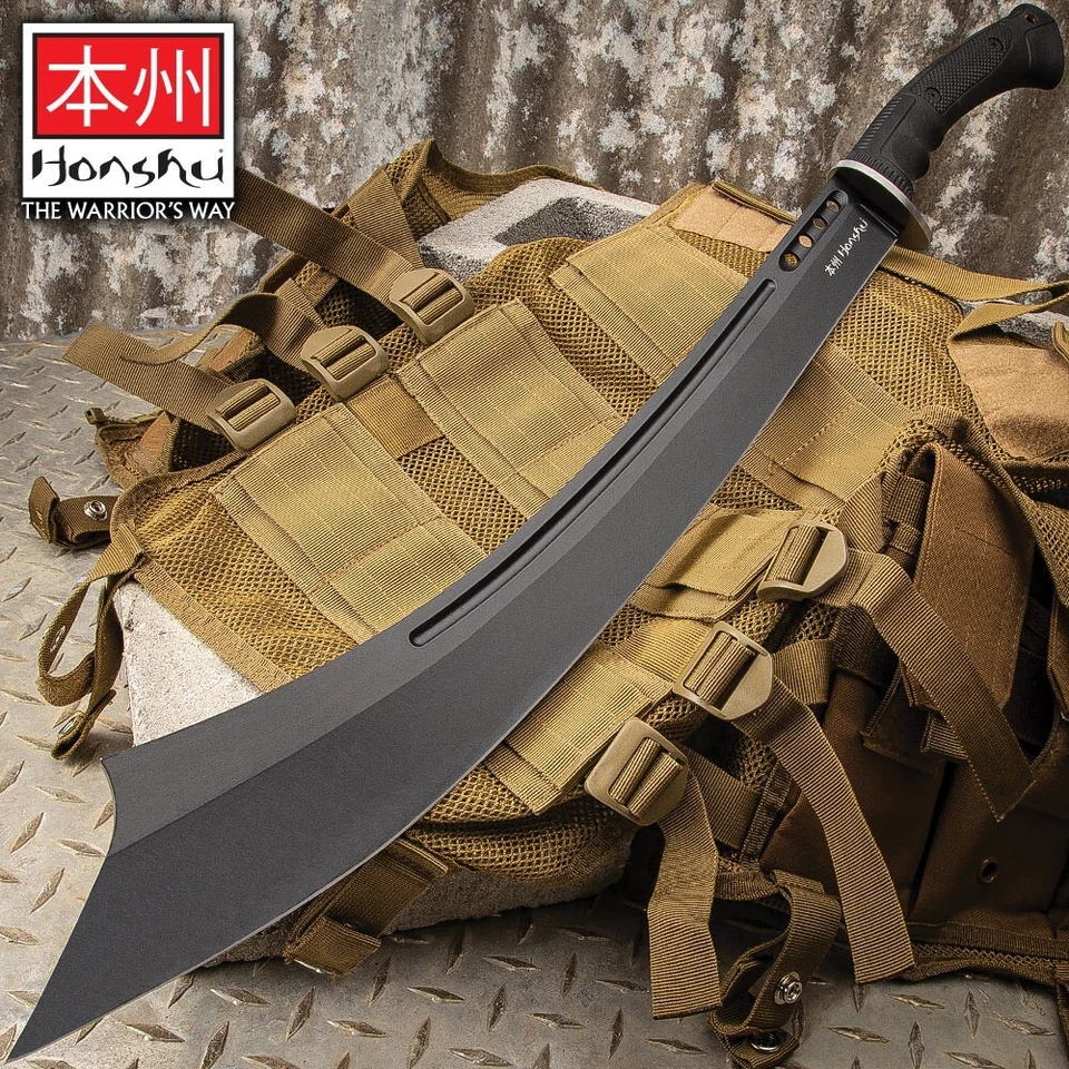 "Espada de guerra negra Honshu con funda | Hoja de acero de alto carbono 1065 | 30"" en general" Foto 1 de 4