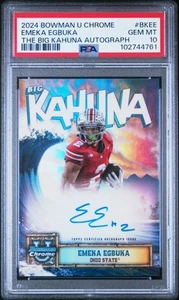 2024 Bowman University Chrome Big Kahuna Autographs #BKEE Emeka Egbuka PSA 10 - Bild 1 von 2