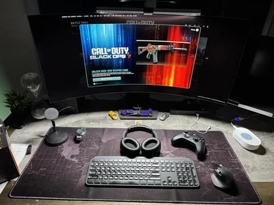 LG UltraGear 39" OLED UWQHD 240Hz 0.03ms Curved Gaming 39GS96QB-B - Image 1 of 4