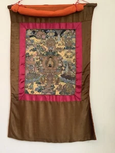 Schöner Alter Thangka aus Dharamsala Indien Tibet Buddhismus Asien - Bild 1 von 2