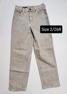 Universal Thread Vintage Straight Jeans High-Waist Cotton Beige Size 2/26R New - Picture 1 of 9