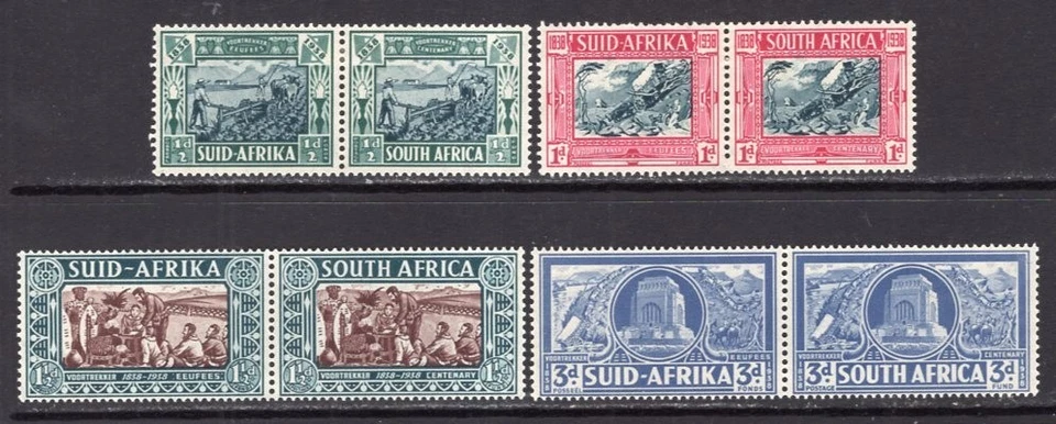 Sudáfrica 1938 Voortrekker conjunto de caridad pares como nuevo H #B5-8 CV $83 Foto 1 de 1