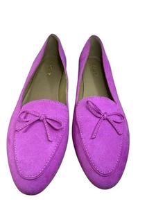 Mocasines con lazo J.Crew rosa intenso para mujer 8,5 imitación gamuza zapatos sin cordones usados en excelente estado - Imagen 1 de 11