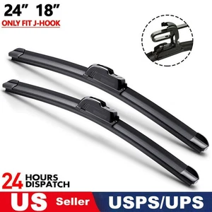 24"+18" Premium Quality All Season Beam Windshield Front Wiper Blades (Set of 2) - Foto 1 di 8