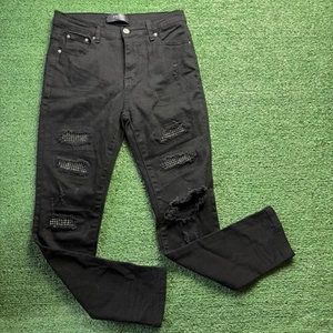 Amiri Crystal Thrasher Distressed Jeans Black $2190 *SOLD OUT WORLDWIDE SZ 29 - Picture 1 of 7