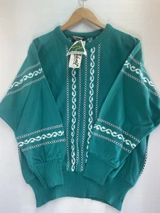 Vintage Styleknit Australia Women’s Pullover Jumper Green White Crop New Size 20 - Picture 1 of 16