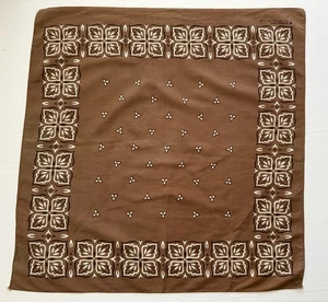 Vintage Bandana All Cotton Wash Fast RN 14193 Brown Paisley Handkerchief - Picture 1 of 6