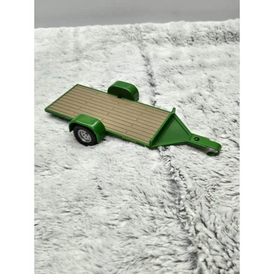 John Deere Kids Toy Trailer Green Wood Grain Deck Hitch Tow Trailer - Image 1 of 3