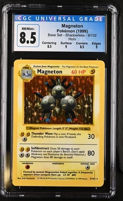 CGC 8.5 Magneton 1999 Base Set 9/102 Shadowless Holo Pokemon Card - Image 1 of 2