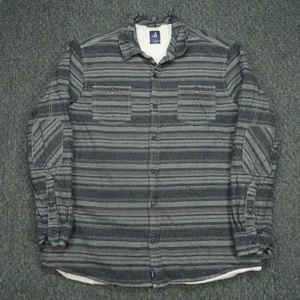 Johnnie O Shirt Mens Extra Large Blue Striped Worth Fleece Lined Shacket - Picture 1 of 8