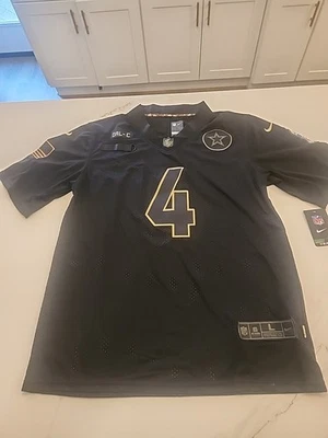 Camiseta Nike Salute To Service Dallas Cowboys Dak Prescott grande negra cosida Foto 1 de 4