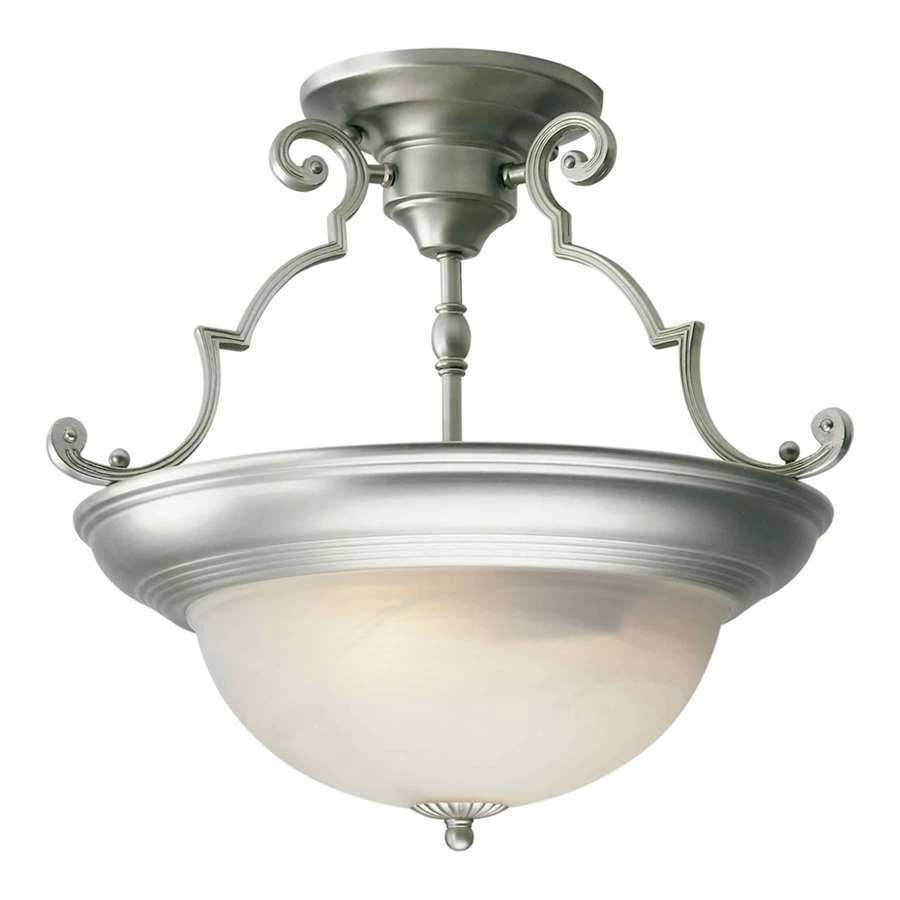 Forte Lighting 2 Light Semi Flush Mount in Brushed Nickel - 2298-02-55 - Image 1 of 1