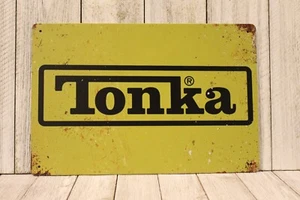 Tonka Tin Metal Sign Toy Trucks Cars Garage Man Cave Vintage Look Boys Room  - Picture 1 of 4