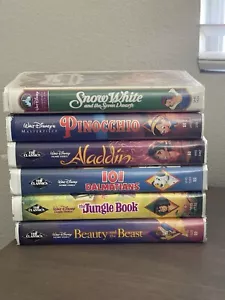 LOT Of 6 - Walt Disney Movie Classics VHS Tapes Clamshell -Some Black Diamond - Picture 1 of 11