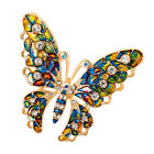 Lebendige Frauen Emaille Kristall Netter Schmetterling Insekt Brosche Schal