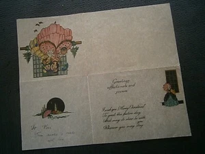 Lettre décorée Girl  Victorienne en Anglais Merry Christmas  sur papier de soie - Picture 1 of 4