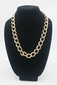 VTG 23" Gold Tone Large Curb Chain Necklace - Picture 1 of 3