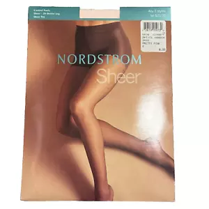 Collant Nordstrom Sheer taglia E Pretty Pink Control Panty 20 denari punta trasparente nuovo - Foto 1 di 5