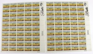 John Falter Signed Sheet of Stamps 1974 USPS Rural America Train Kansas Wheat - Picture 1 of 3
