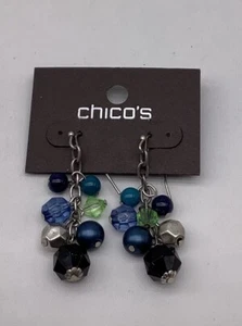 Chico's Türkis / Multi Silber Ohrringe Neu mit Etikett - Bild 1 von 3