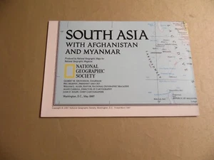 National Geographic Magazine Supplemental / South Asia Map / Circa May 1997 - Imagen 1 de 3