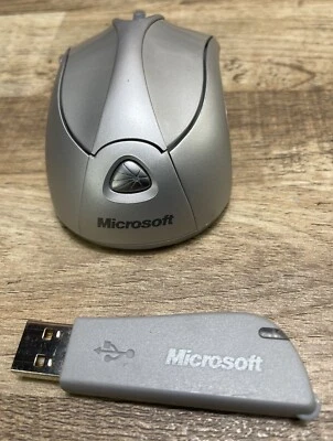 Microsoft 1054 Silver/Gray 4-Button Notebook Laser Mouse 6000 With USB Receiver - Image 1 of 4