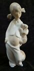 VINTAGE NAO BY LLADRO PORCELAIN FIGURE FIGURINE GIRL WITH PUPPY DOG 3424