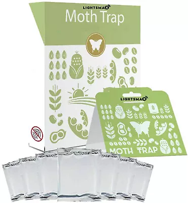 Eco-Friendly Moth Traps With Pheromones Sticky Adhesive Tool Safe No Poison, 6pc • 12.08$