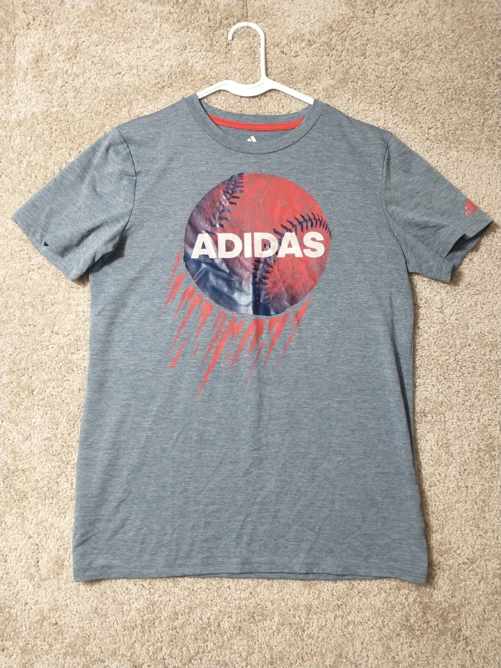 Camisa Adidas Juvenil Grande (14-16) Gris Exterior Atlética Informal Niños Niñas  Foto 1 de 4