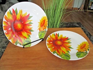 Royal Norfolk: Sunflower Dinner Plates 10 1/2" - 2 Plates - Floral/Summer VGC - Picture 1 of 2