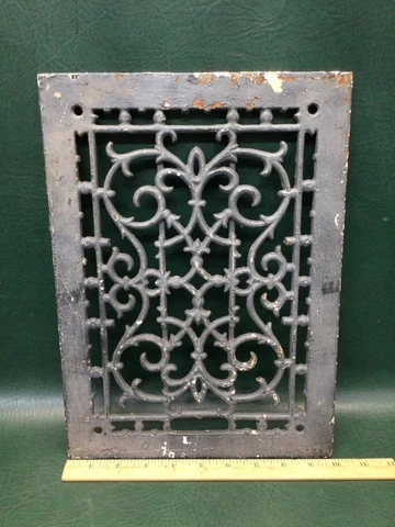 Vintage Cast Iron Heat Grate Heater Vent Register Cover  13.5" x9.75" Cover
