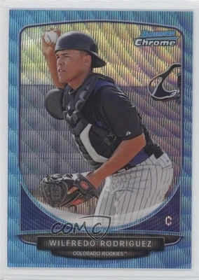 2013 Bowman Chrome Wrapper Redemption Blue Wave Refractor Wilfredo Rodriguez - Image 1 of 2