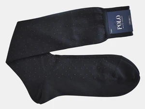 POLO RALPH LAUREN Black COTTON Blend KNEE HIGH Men's Dress Socks Size 10-13 - Picture 1 of 9