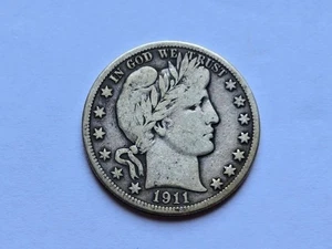 1911 Barber Silver Half Dollar Fine 190223 - Picture 1 of 2
