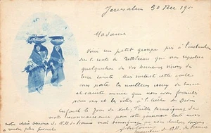 Palestine - Women on the road to Bethlehem - REAL PHOTO Cyanotype Year 1900 - Pu - Picture 1 of 2