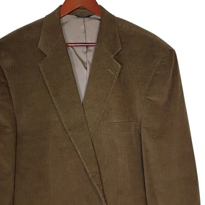 Chaps Ralph Lauren Mens 46L Blazer Brown Corduroy Sport Coat Jacket 2 Button VTG - Image 1 of 4