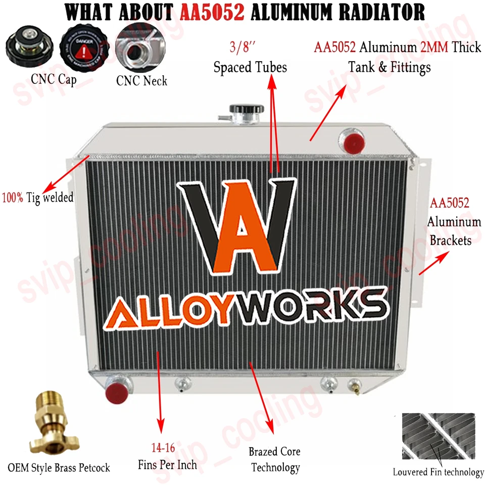 3-Row Radiator For 1966-1970 Dodge Monaco Polara Plymouth Fury Chrysler 300 7.2L - Image 1 of 4