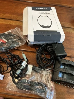 Vintage TV Ears Dual Digital Transmitter 2.3 Mhz Dock & Headset w/ Adapter 20301 - Image 1 of 4