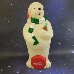VTG Coca-Cola Polar Bear Blow Mold 10" Light Topper Hard Plastic Christmas - Picture 1 of 10