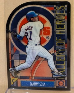 1999 Topps GALLERY OF HEROES #2 Sammy Sosa Cubs DIE CUT STAINED GLASS INSERT - Picture 1 of 2