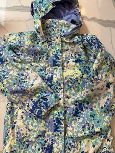 The North Face Girls Sz S 7/8 Windbreaker Jacket Hooded Floral - Picture 1 of 7