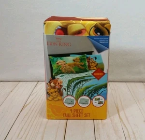 LION KING Full Sheet Set 4 Piece Disney New Microfiber Flat Fitted Pillowcases  - Picture 1 of 8