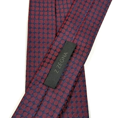 Corbata de seda geométrica Z Zegna Borgoña azul marino - L: 58" W: 2,5 Foto 1 de 4
